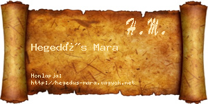Hegedűs Mara névjegykártya