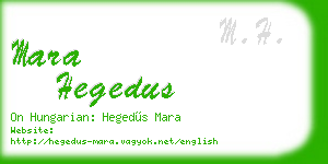 mara hegedus business card